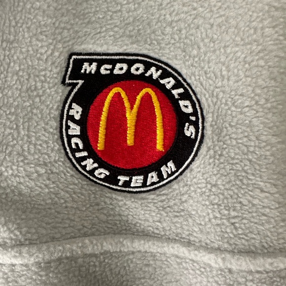 Columbia Light Gray Fleece Pullover with McDonald's Racing Patch - Picture 3 of 5